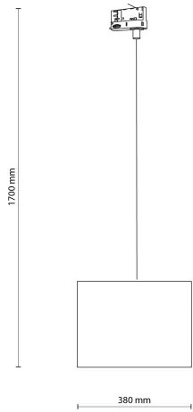 Lustră pe cablu pentru sistem de șină trifazic TRACER 1xE27/15W/230V d. 38 cm negru/maro