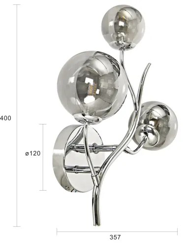 Brilagi - Aplica LED de perete MISTEL 3xG9/3W/230V negru cromat/sticlă fumurie