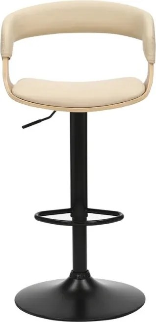 Scaun de bar pivotant Manhattan stejar/ bej crem