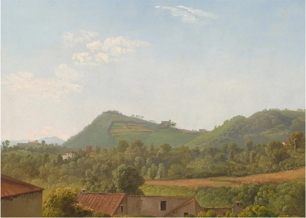 Tablou pe sticlă - Simon Denis, View Near Naples, reproducere (70x50 cm)