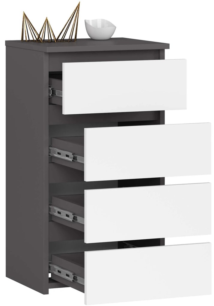 Comodă Cipriano II (grafit gri + Alb). 1128608