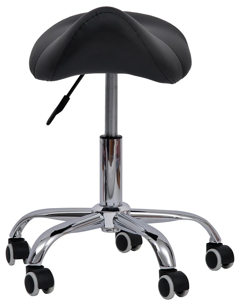 HOMCOM Scaun Ergonomic pentru Coafură, Reglabil, Tip Șa, Confort Superior, Negru | Aosom Romania