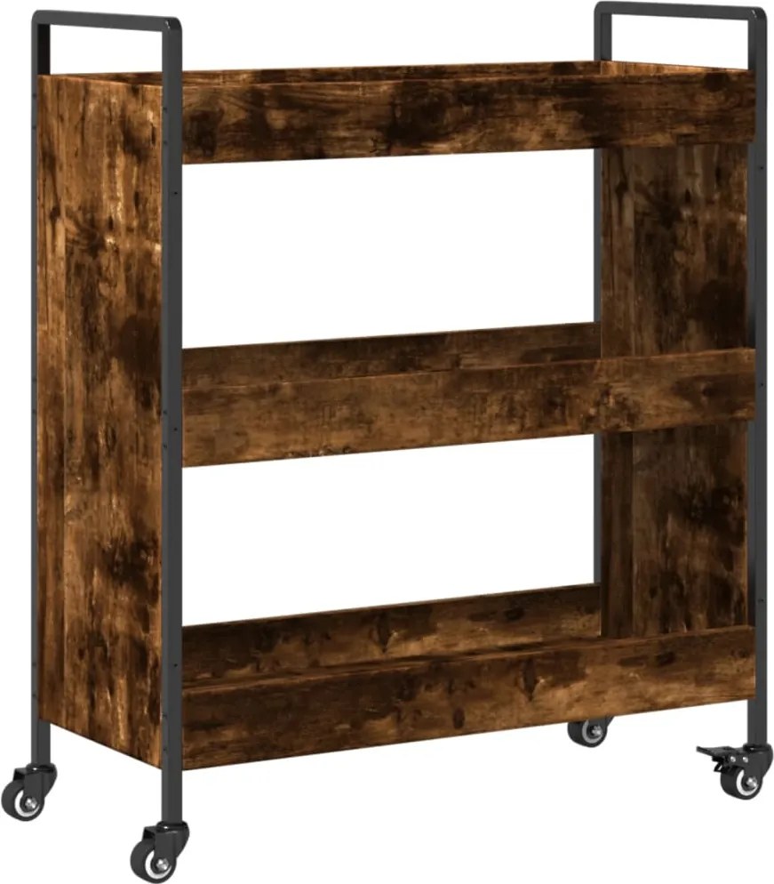 vidaXL Cărucior de bucătărie stejar fumuriu 70x30x82 cm lemn prelucrat