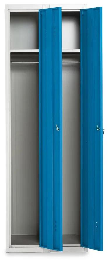 Dulap metalic, 60 x 50 x 180 cm, încuietoare cu cilindru, albastru - ral 5012