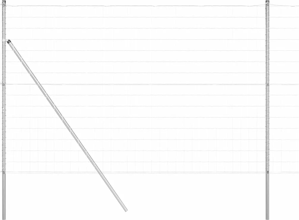 vidaXL Gard cu Stâlp Argintiu 1,5 x 10 m Oțel și PVC