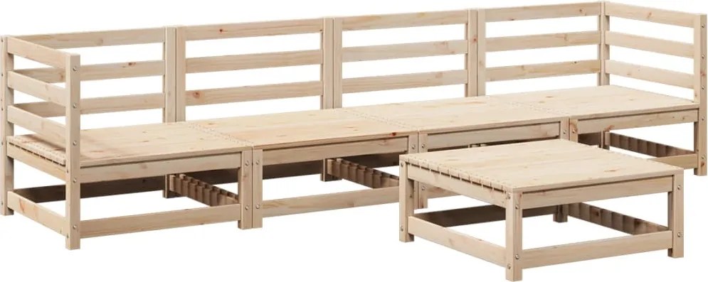 vidaXL Set canapea de grădină, 5 piese, lemn masiv de pin