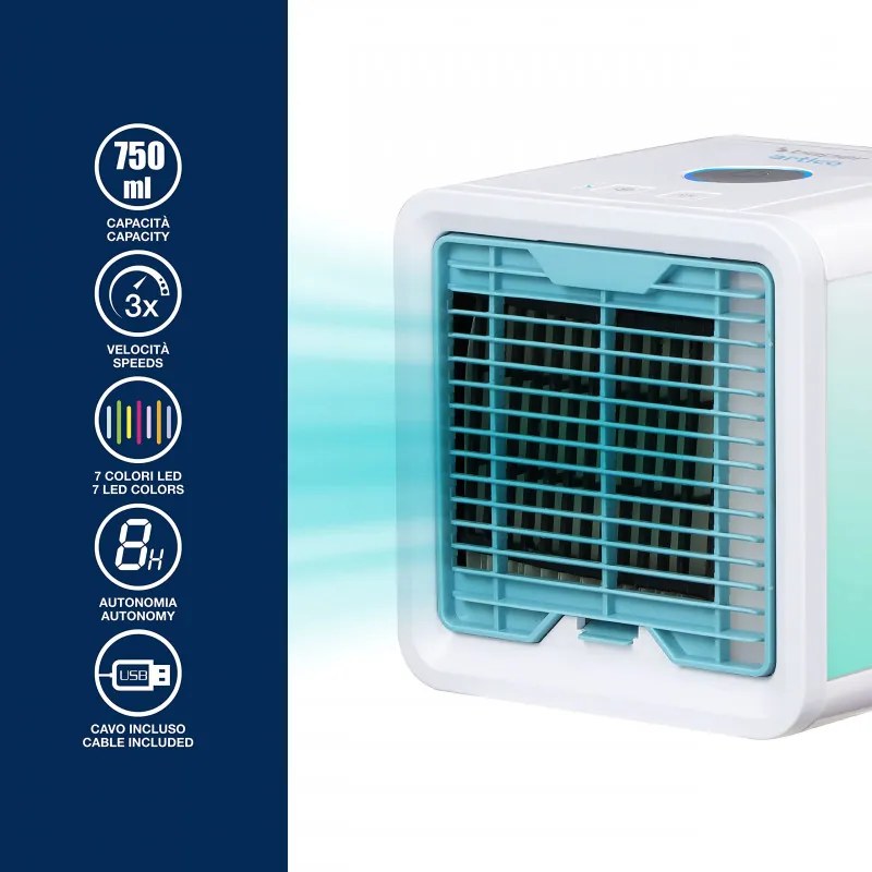 Resigilat: Racitor de aer Beper P206RAF200, 5 W, 3 viteze, Autonomie 8 ore, 750 ml, LED, USB, Alb