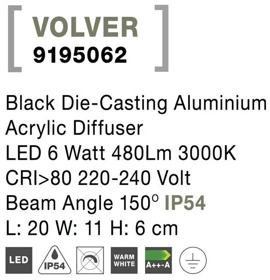 Aplica LED ambientala orientabila pentru iluminat exterior IP54 VOLVER
