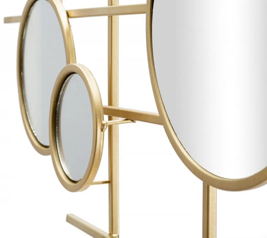 Set 10 oglinzi decorative aurii cu rama din metal, 117x61x4,5 cm, Glam Gloxy Mauro Ferretti