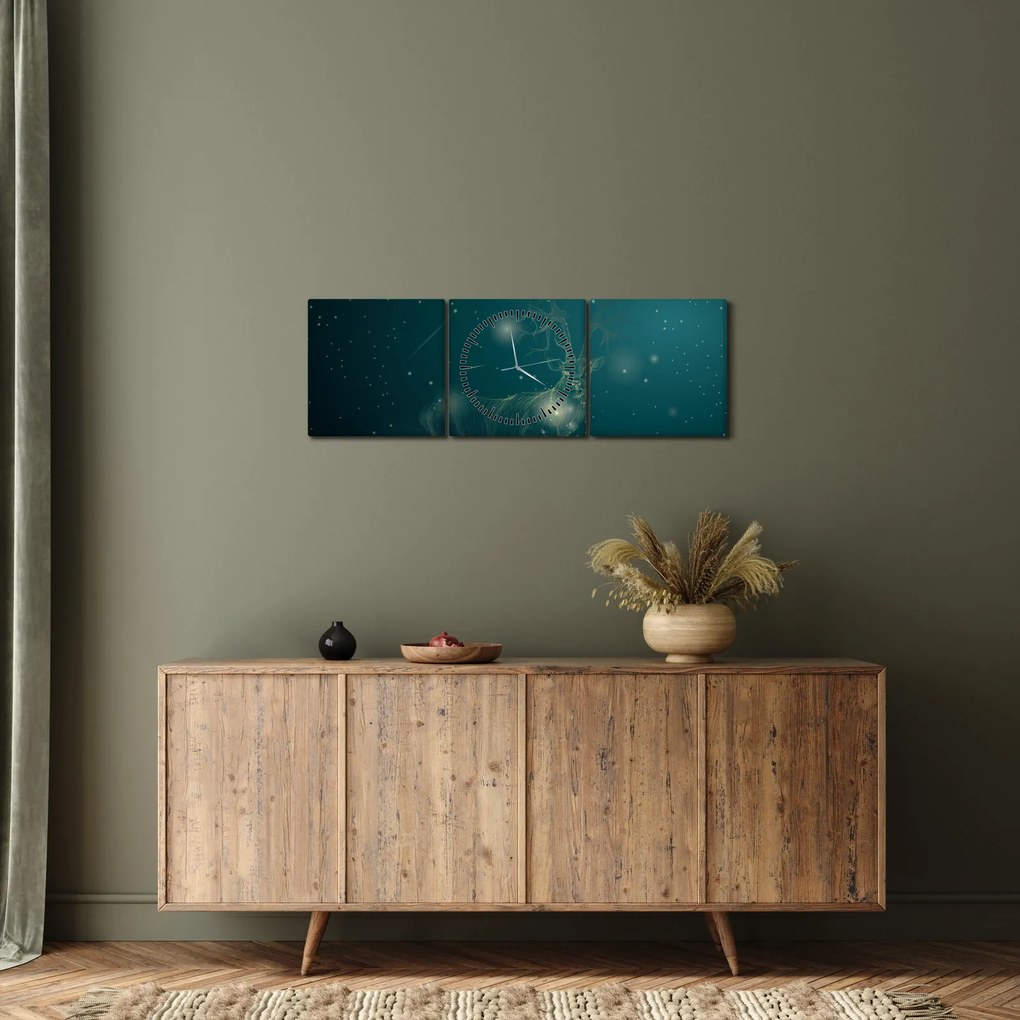 Tablou - Cerb magic noaptea (cu ceas) (90x30 cm)