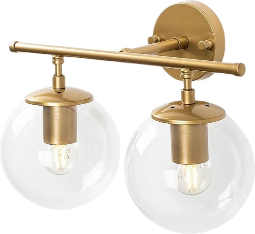 Lampa perete ROE 10730, auriu, metal/sticla, 36x24x16 cm