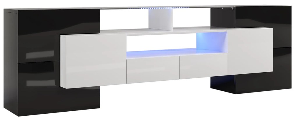 Mobilier TV, Negru+Alb | Aosom Romania