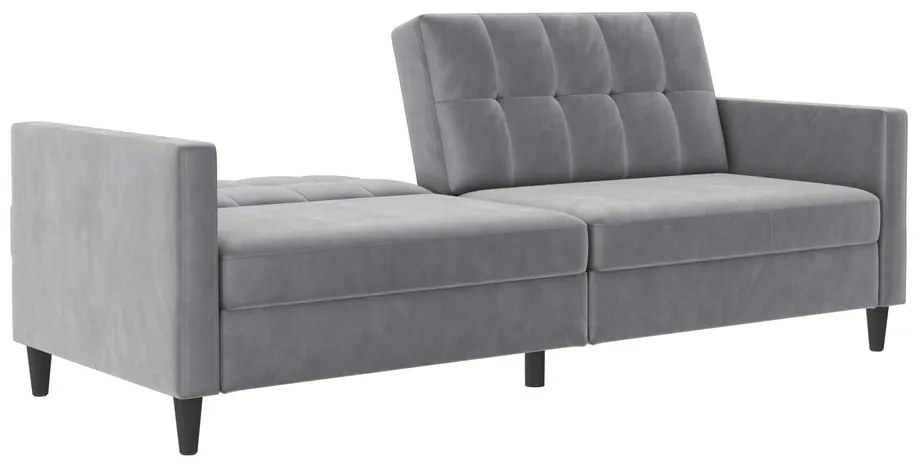 Canapea gri deschis cu tapițerie din catifea 203 cm Hartford – Støraa