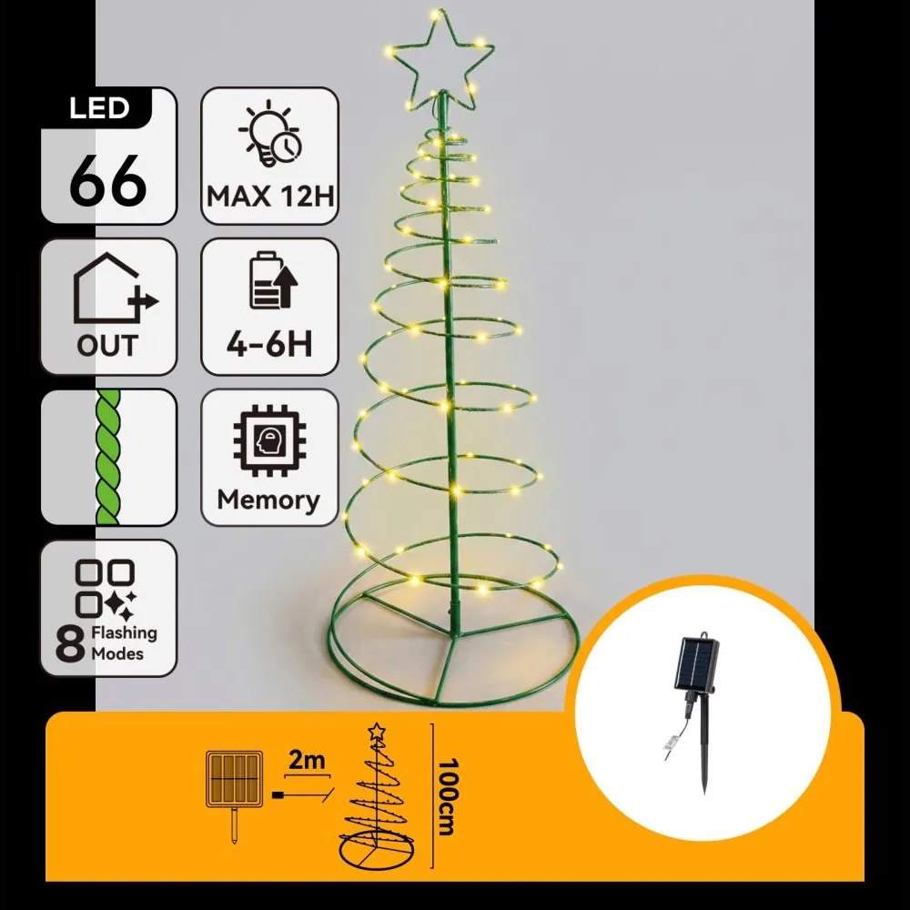 Aigostar - decorațiune de Crăciun solară cu LED LED/0,59W/3,7V 100 cm IP65 alb cald