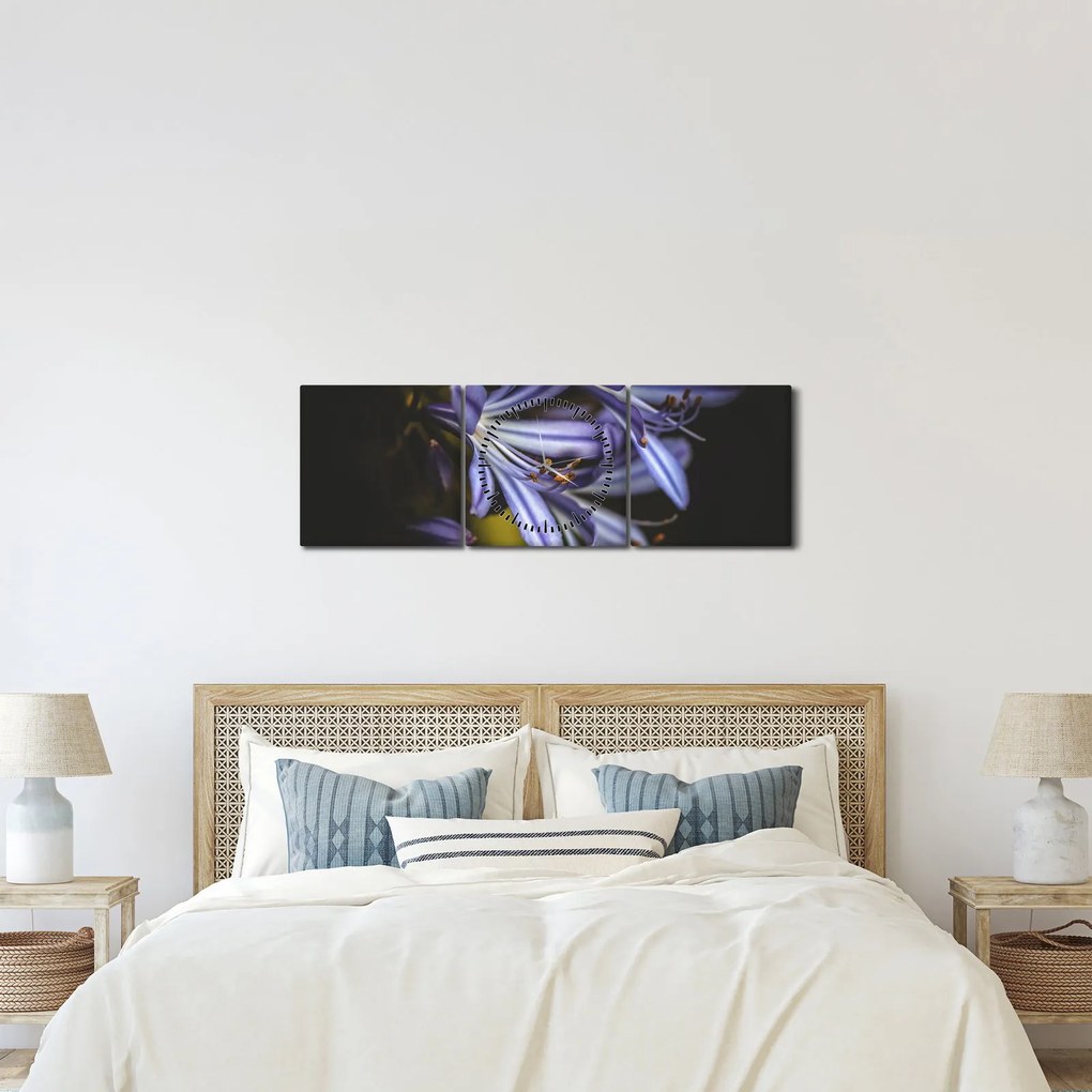 Tablou - Lila (cu ceas) (90x30 cm)