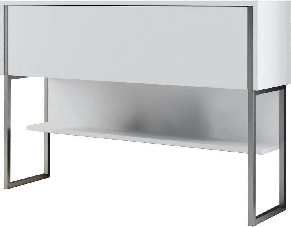 Consola LUXE, alb/crom, PAL melaminat/metal, 120x30x80 cm