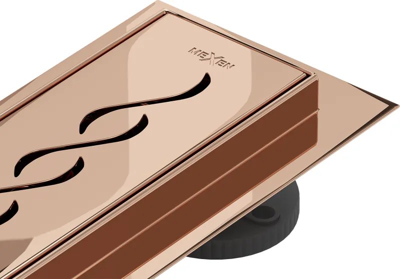 Mexen Flat 360° M18 scurgere liniară rotativă 50 cm, aur roz - 1623050-40