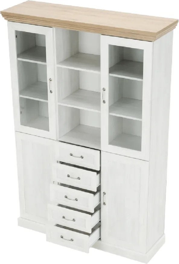 Vitrină, pin nordic/stejar sălbatic, ROYAL W2D