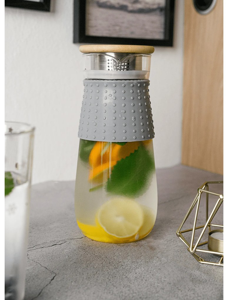 TEMPO-KONDELA GLAZO, carafă apa/ceai, 1200 ml, cu capac şi strecurătoare