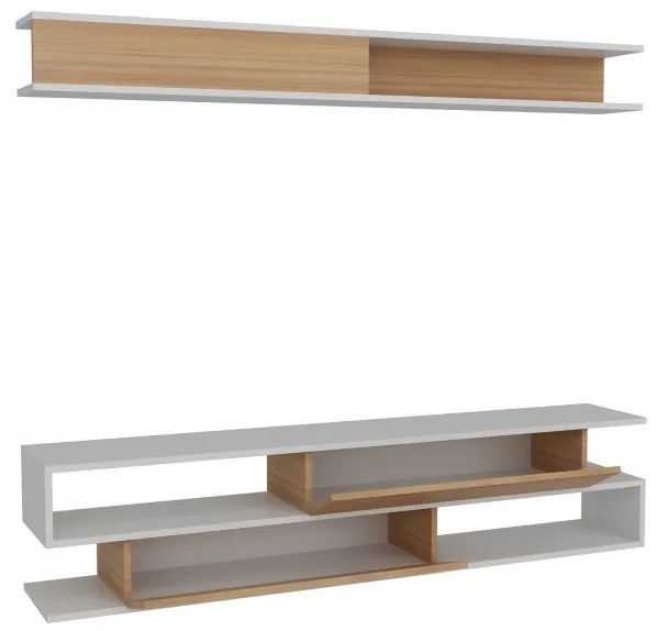 Ansamblu Comoda TV Sims Alb-Teak