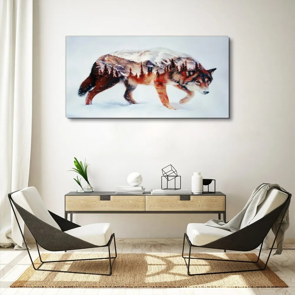Tablou canvas Abstract Wolf Forest Winter