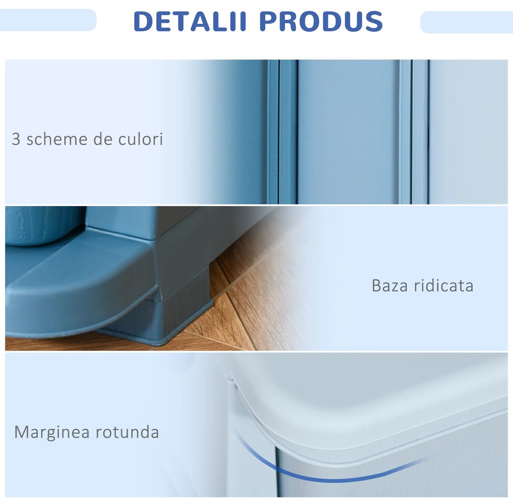 HomCom dulap cu 3 sertare din plastic, ideal pentru depozitarea jucăriilor copiilor, 37x37x56.5 cm, capacitate 10 kg/sertar | Aosom Romania