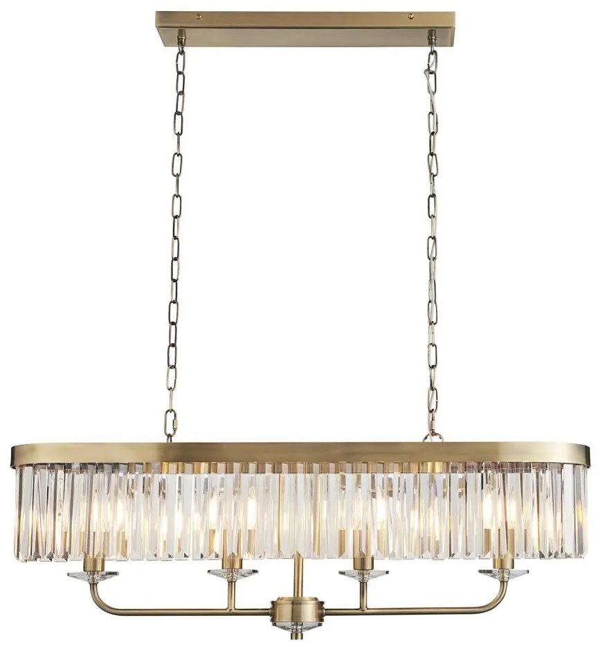 Endon 110539 - Candelabru cu lanț CHESTERFIELD, 4xE14/6W/230V, alamă