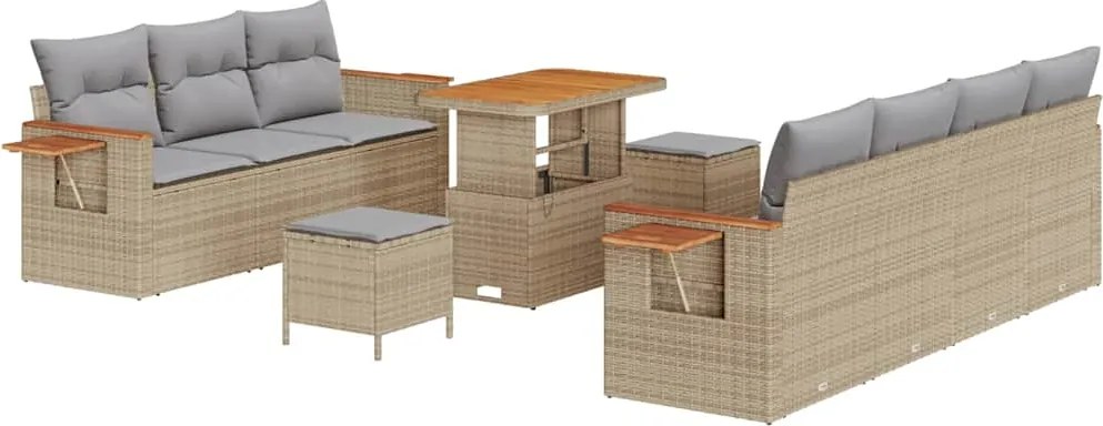 vidaXL Set de canapele pentru grădină 13 pcs Beige și gri deschis