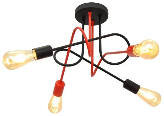 Lustră aplicată OXFORD 4xE27/15W/230V neagră/roșie