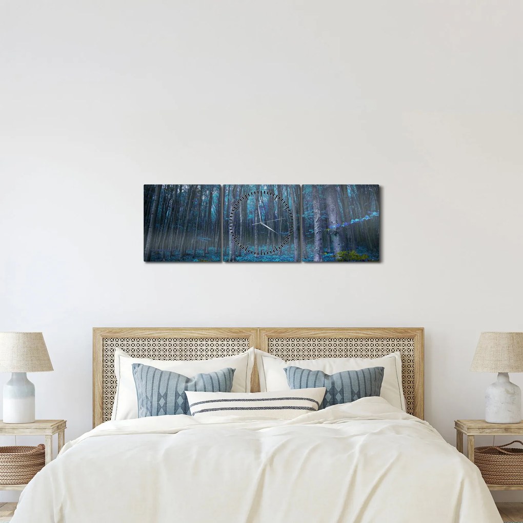Tablou - Pădurea magică (cu ceas) (90x30 cm)