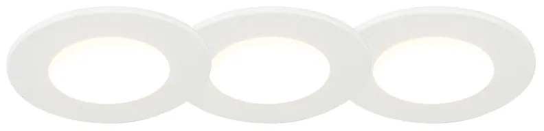 Set de 3 spoturi incastrate pentru baie rotunde LED 5W alb impermeabile - Blanca