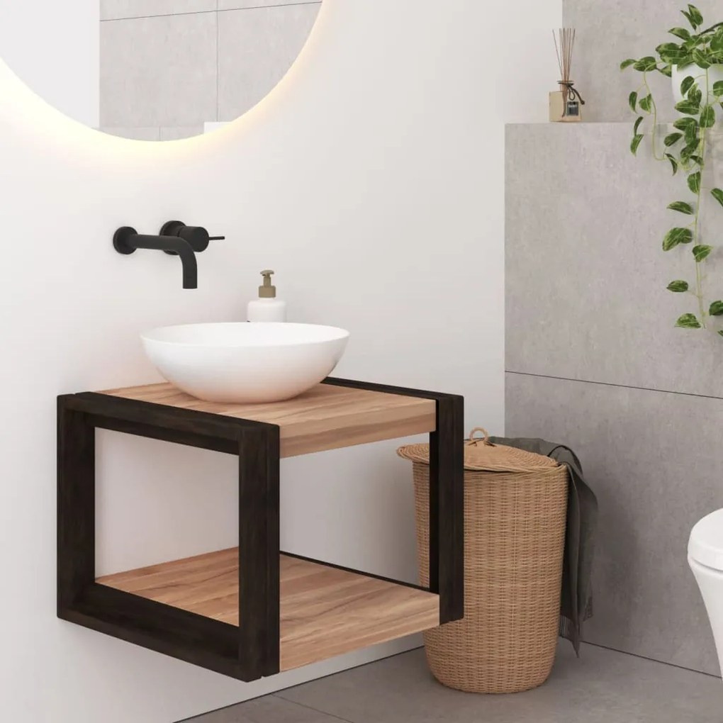 320440 vidaXL Dulap de baie, 45x45x35 cm, lemn masiv de tec