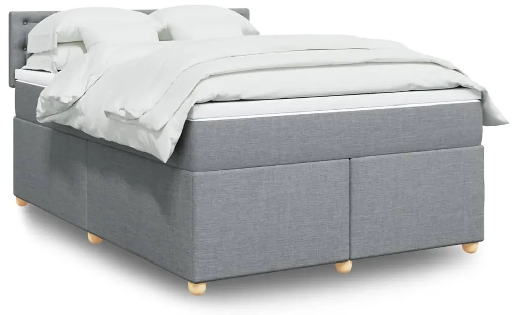 vidaXL Pat continental, gri deschis, 140x200 cm, material textil