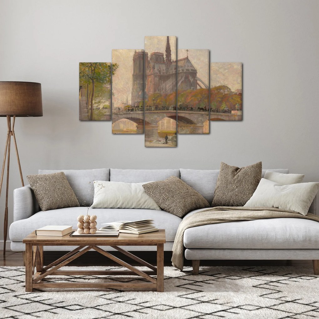 Tablou - Robert William Vonnoh, Notre Dame de Paris, reproducere (150x105 cm)