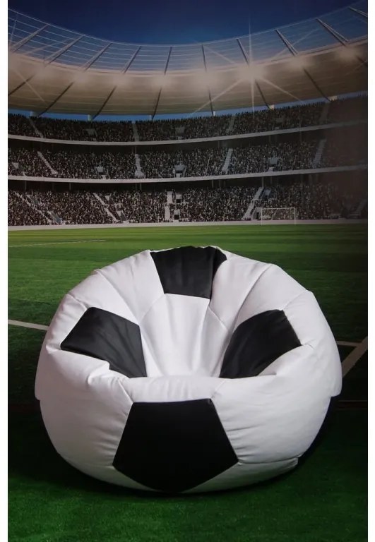 JAKS Mini fotoliu tip minge de fotbal alb negru