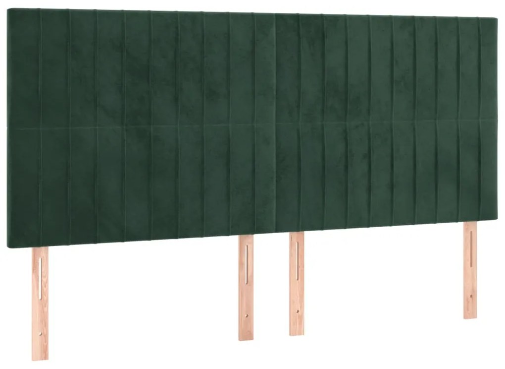 Tablie de pat cu LED, verde inchis, 160x5x118 128 cm, catifea 1, Verde inchis, 160 x 5 x 118 128 cm