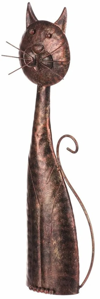Decorație metalică pentru grădină Pisică dincupru, 15 x 44 x 7 cm