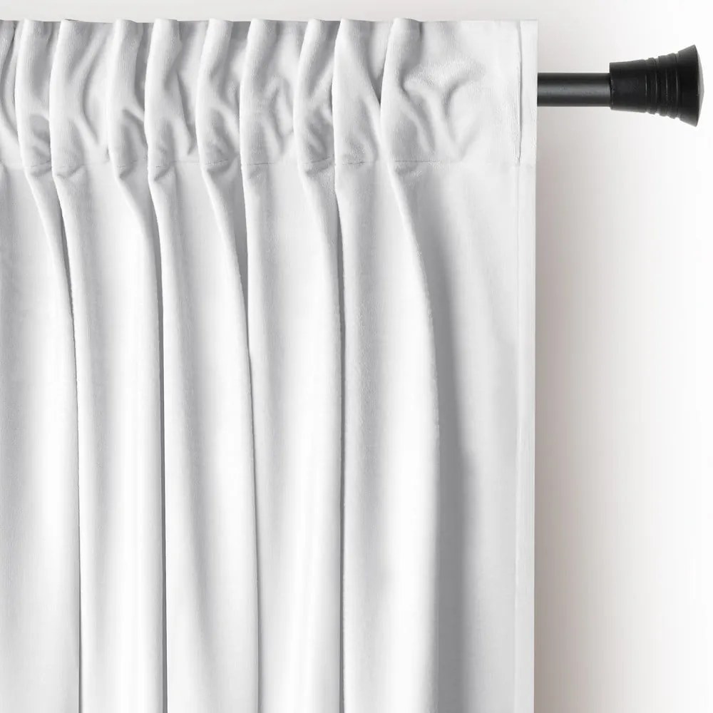 Draperie albă dimout (semi-opacă) din catifea 140x245 cm Pleat – Restilo