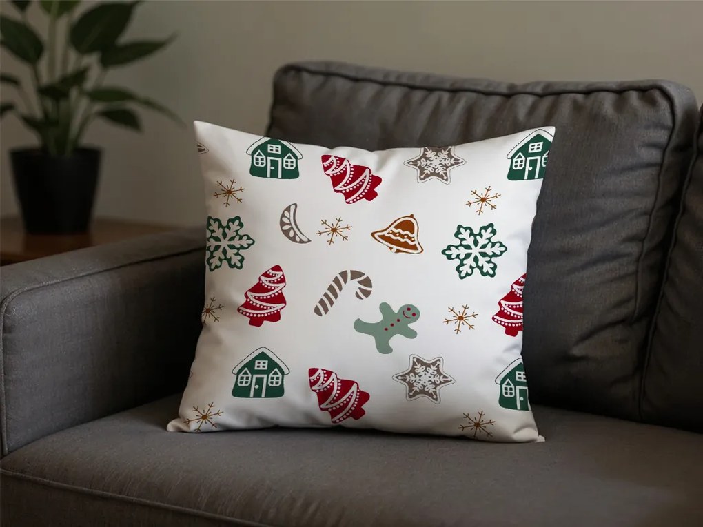 Set 2 bucati fete de perna decorative HOLLY 45x45 cm, alba