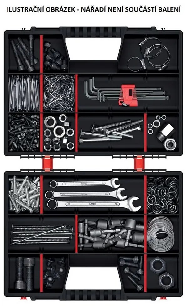 Organizator cu două case 39 × 29 × 13 cm, negru