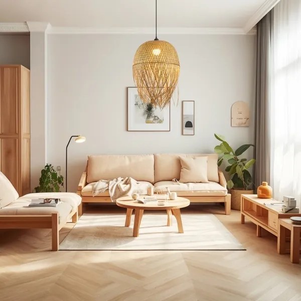 Lustră pe cablu Immax 08271L HILO 1xE27/40W/230V d. 45 cm bambus