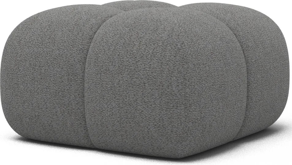 Puf Tapitat Covio 85x85x52 cm, gri Bouclé – Royal 04
