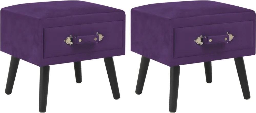 vidaXL Noptiere, 2 buc., mov închis, 40 x 35 x 40 cm, catifea