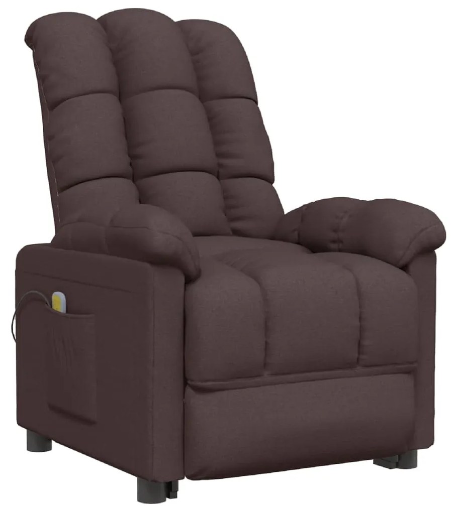 289811 vidaXL Fotoliu de masaj, maro închis, material textil