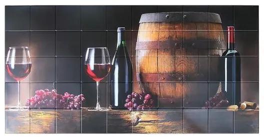Panou decorativ, PVC, model vin, maro si negru, 96x48.5 cm