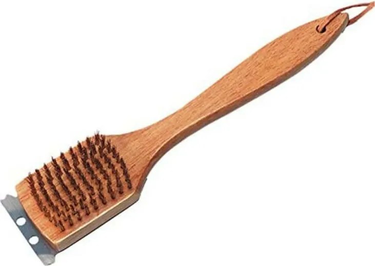 Perie pentru curatarea gratarului MG229, 30 cm, Fibre de alama, Lemn, Maro