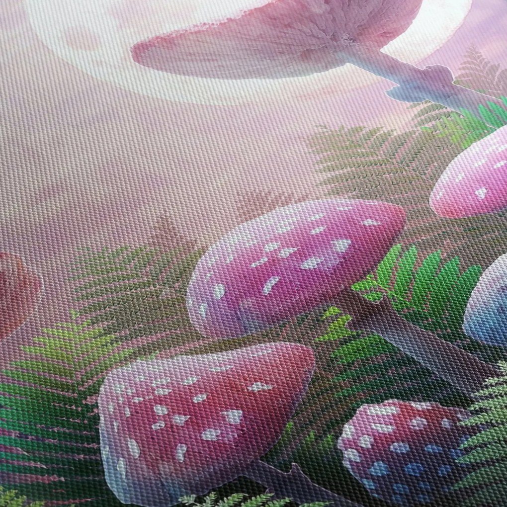 Tablou - Ciuperci sub lună plină (120x50 cm)