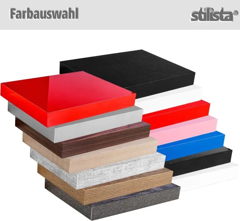 Raft de perete stilist Volato, 50 cm, lemn alb