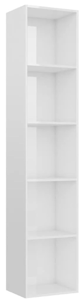 800960 vidaXL Bibliotecă, alb extralucios, 40x30x189 cm, PAL