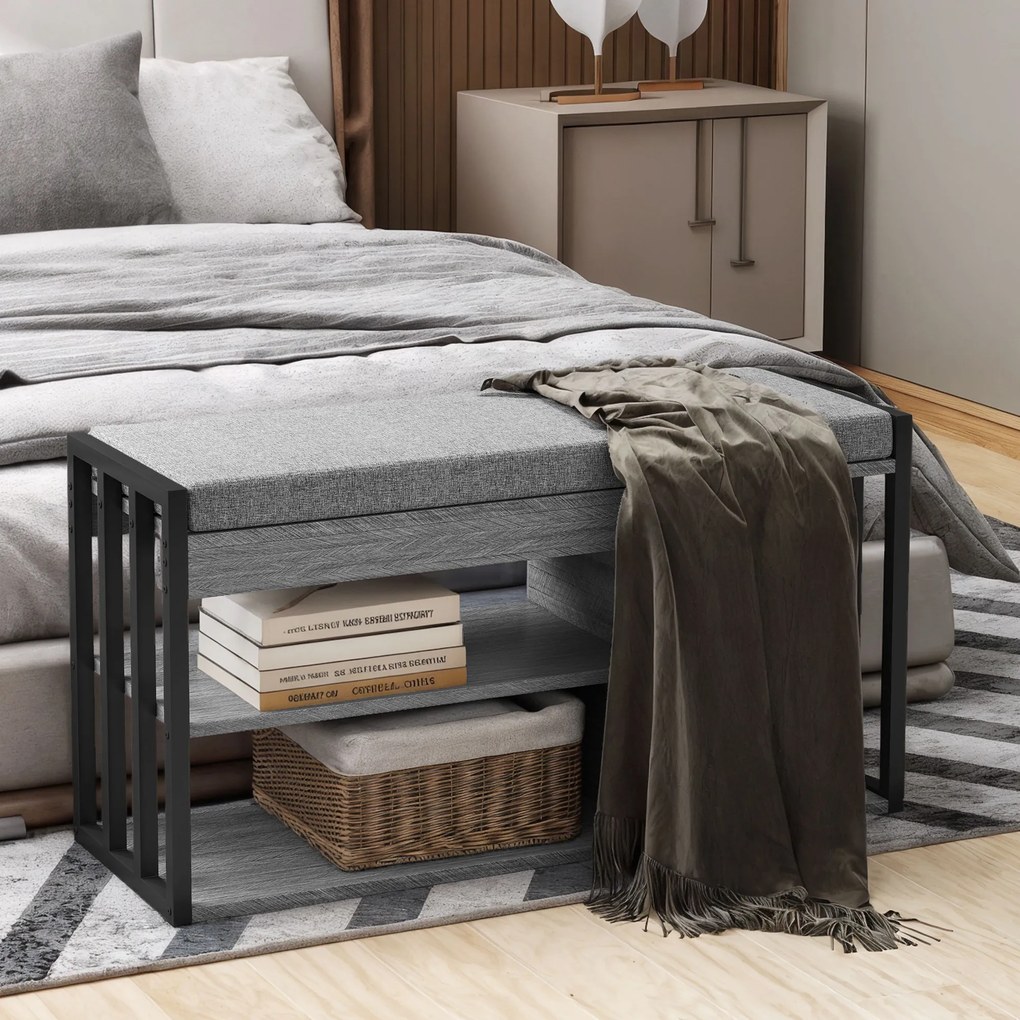 HOMCOM Suport pentru pantofi cu bancă de ședere, mobilier de hol pentru pantofi, dulap cu design în 3 trepte, pentru hol, intrare, camera de zi, dormitor, Gri | Aosom Romania